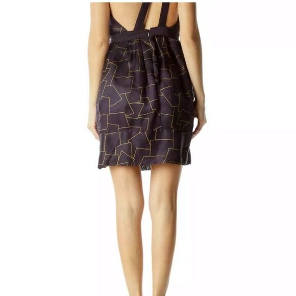 Thread Social Navy Purple Silk Bow Mini Cocktail Dress | Size 6 - Picture 2 of 9